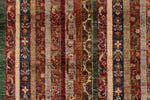 5x6 Multicolor and Red Turkish Tribal Rug