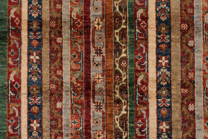 5x6 Multicolor and Red Turkish Tribal Rug