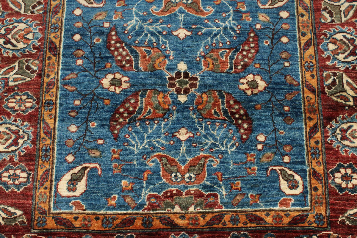 4x22 Navy and Red Kazak Tribal Runner
