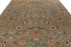 9x13 Brown and Multicolor Turkish Tribal Rug