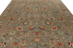 9x13 Brown and Multicolor Turkish Tribal Rug