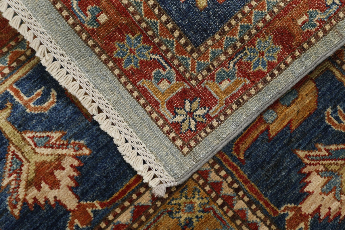 9x12 Light Green and Blue Kazak Tribal Rug