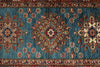 3x29 Light Blue and Red Kazak Tribal Runner