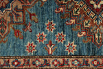 3x29 Light Blue and Red Kazak Tribal Runner