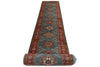 3x29 Light Blue and Red Kazak Tribal Runner