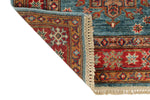 3x29 Light Blue and Red Kazak Tribal Runner