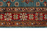 3x29 Light Blue and Red Kazak Tribal Runner