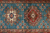 3x29 Light Blue and Red Kazak Tribal Runner