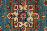 3x29 Light Blue and Red Kazak Tribal Runner