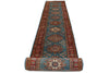 3x29 Light Blue and Red Kazak Tribal Runner