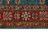 3x29 Light Blue and Red Kazak Tribal Runner