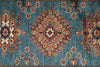 3x27 Light Blue and Red Kazak Tribal Runner