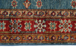 3x27 Light Blue and Red Kazak Tribal Runner