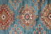 3x27 Light Blue and Red Kazak Tribal Runner