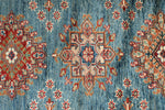 3x27 Light Blue and Red Kazak Tribal Runner