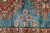 3x27 Light Blue and Red Kazak Tribal Runner