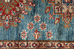 3x27 Light Blue and Red Kazak Tribal Runner