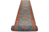 3x27 Light Blue and Red Kazak Tribal Runner