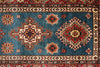 3x21 Light Blue and Red Kazak Tribal Runner