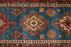 3x21 Light Blue and Red Kazak Tribal Runner