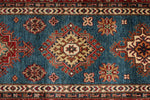 3x21 Light Blue and Red Kazak Tribal Runner