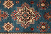 3x21 Light Blue and Red Kazak Tribal Runner