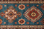 3x21 Light Blue and Red Kazak Tribal Runner