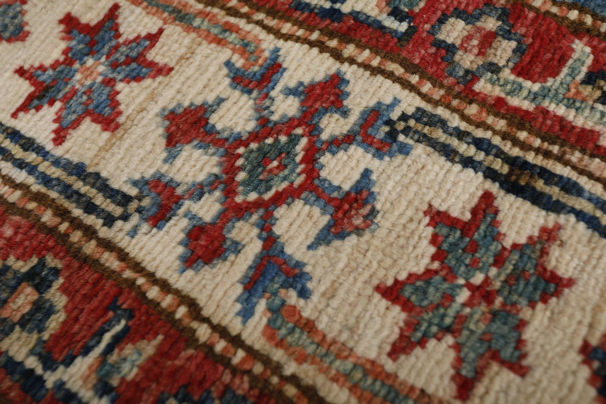 3x21 Light Blue and Ivory Kazak Tribal Runner