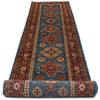 3x20 Light Blue and Red Kazak Tribal Runner