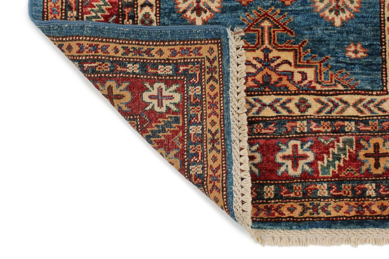 3x20 Light Blue and Red Kazak Tribal Runner