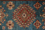 3x20 Light Blue and Ivory Kazak Tribal Runner