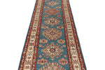 3x20 Light Blue and Ivory Kazak Tribal Runner