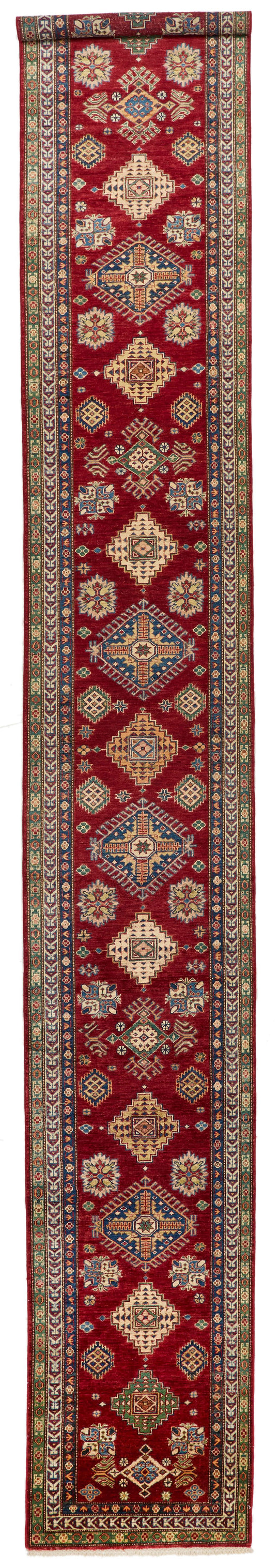 3x20 Red and Ivory Kazak Tribal Runner