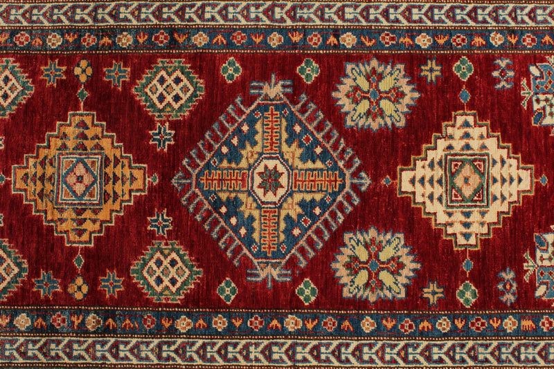 3x20 Red and Ivory Kazak Tribal Runner