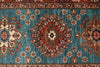 3x29 Light Blue and Red Kazak Tribal Runner