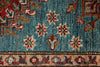 3x29 Light Blue and Red Kazak Tribal Runner