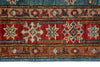 3x29 Light Blue and Red Kazak Tribal Runner