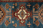 3x20 Light Blue and Ivory Kazak Tribal Runner