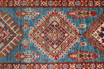 3x24 Light Blue and Ivory Kazak Tribal Runner