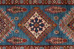 3x24 Light Blue and Ivory Kazak Tribal Runner