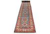 3x24 Light Blue and Ivory Kazak Tribal Runner