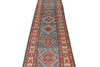 3x24 Light Blue and Ivory Kazak Tribal Runner