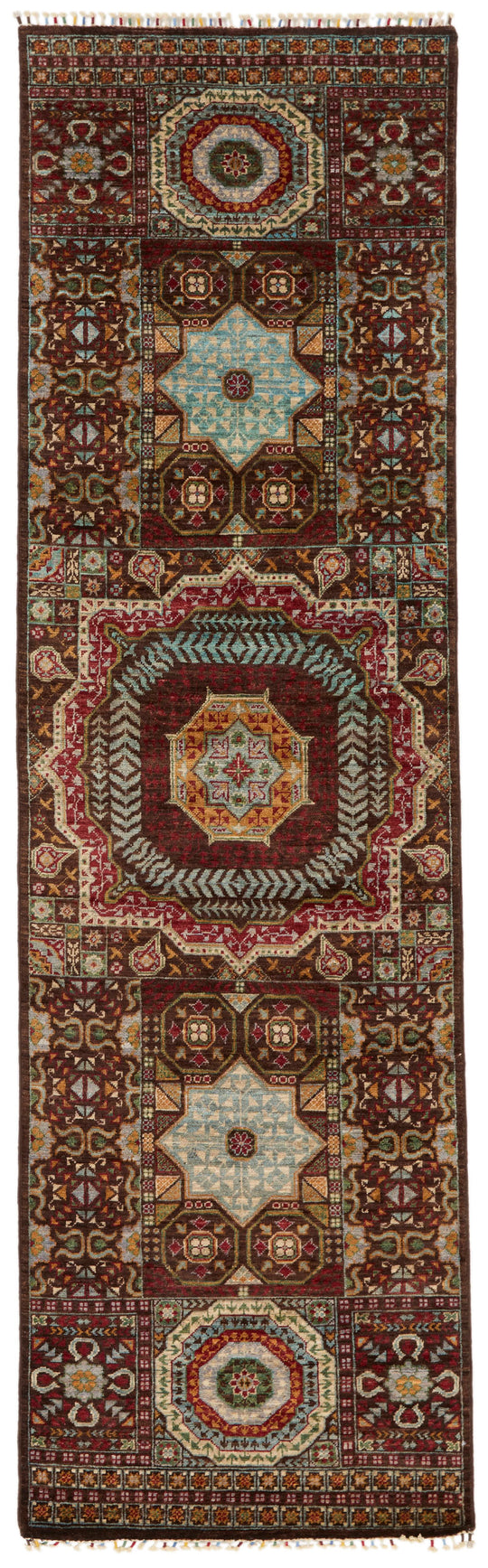 3x10 Brown and Multicolor Turkish Tribal Runner