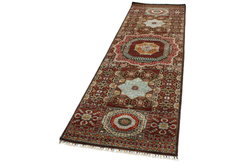 3x10 Brown and Multicolor Turkish Tribal Runner