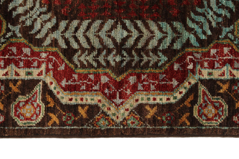 3x10 Brown and Multicolor Turkish Tribal Runner