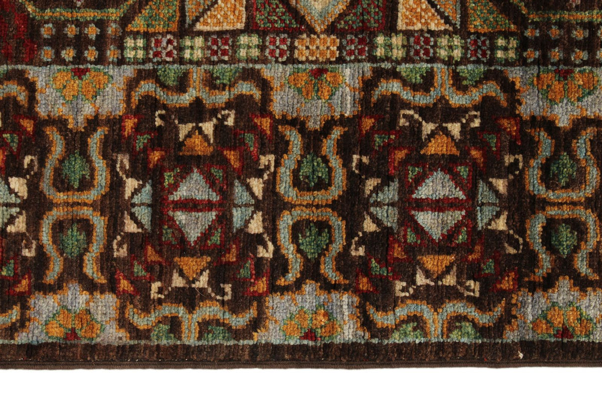 3x10 Brown and Multicolor Turkish Tribal Runner