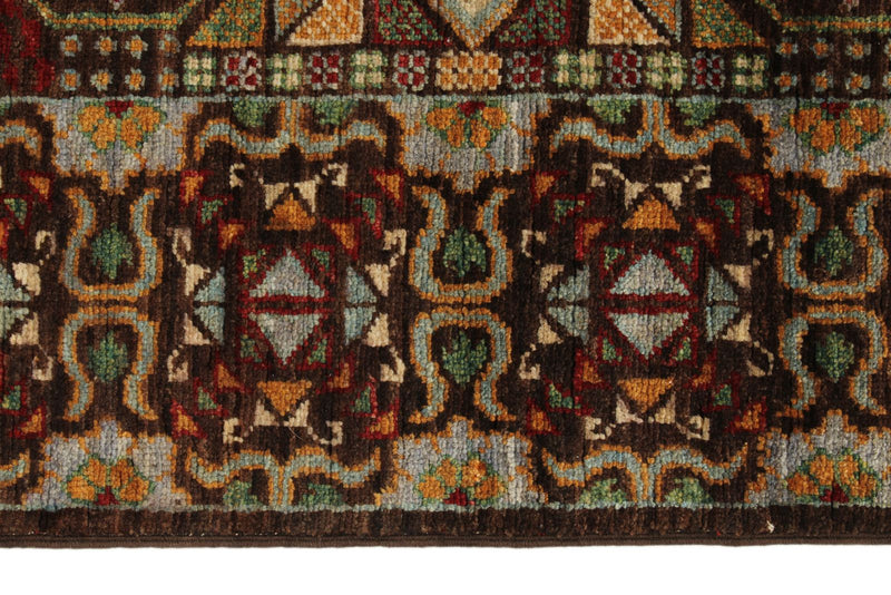 3x10 Brown and Multicolor Turkish Tribal Runner