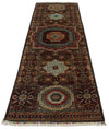 3x9 Brown and Multicolor Turkish Tribal Rug