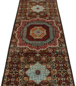 3x9 Brown and Multicolor Turkish Tribal Rug
