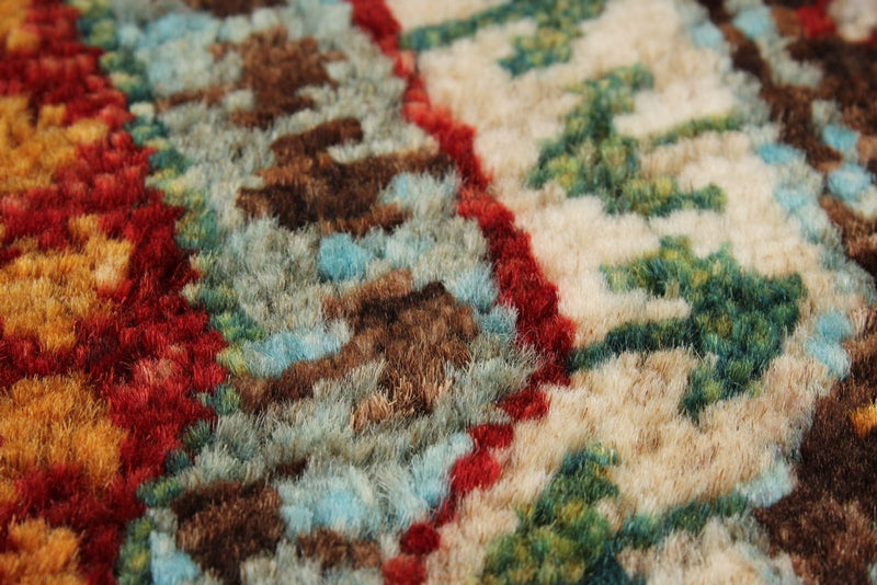 3x9 Brown and Multicolor Turkish Tribal Rug